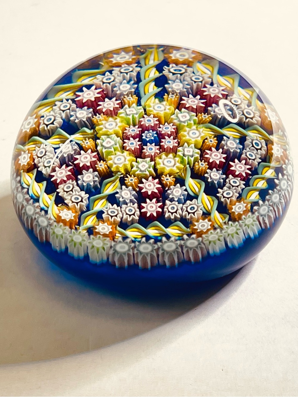 VTG Perthshire Millefiori Glass Paperweight Penta Star Starfish Made in Scotland